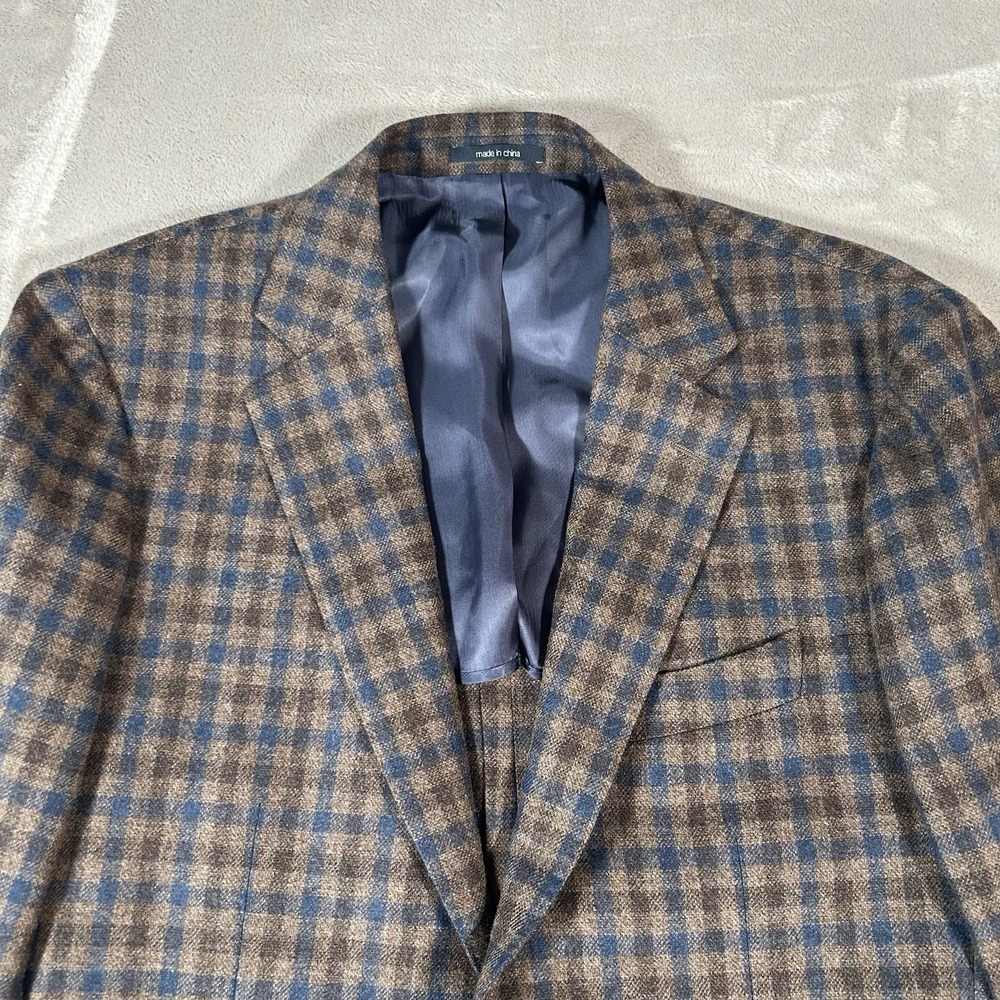 New SUITSUPPLY Havana Blazer 42L Gingham Plaid Wool Cashmere ETHOMAS Made Italy